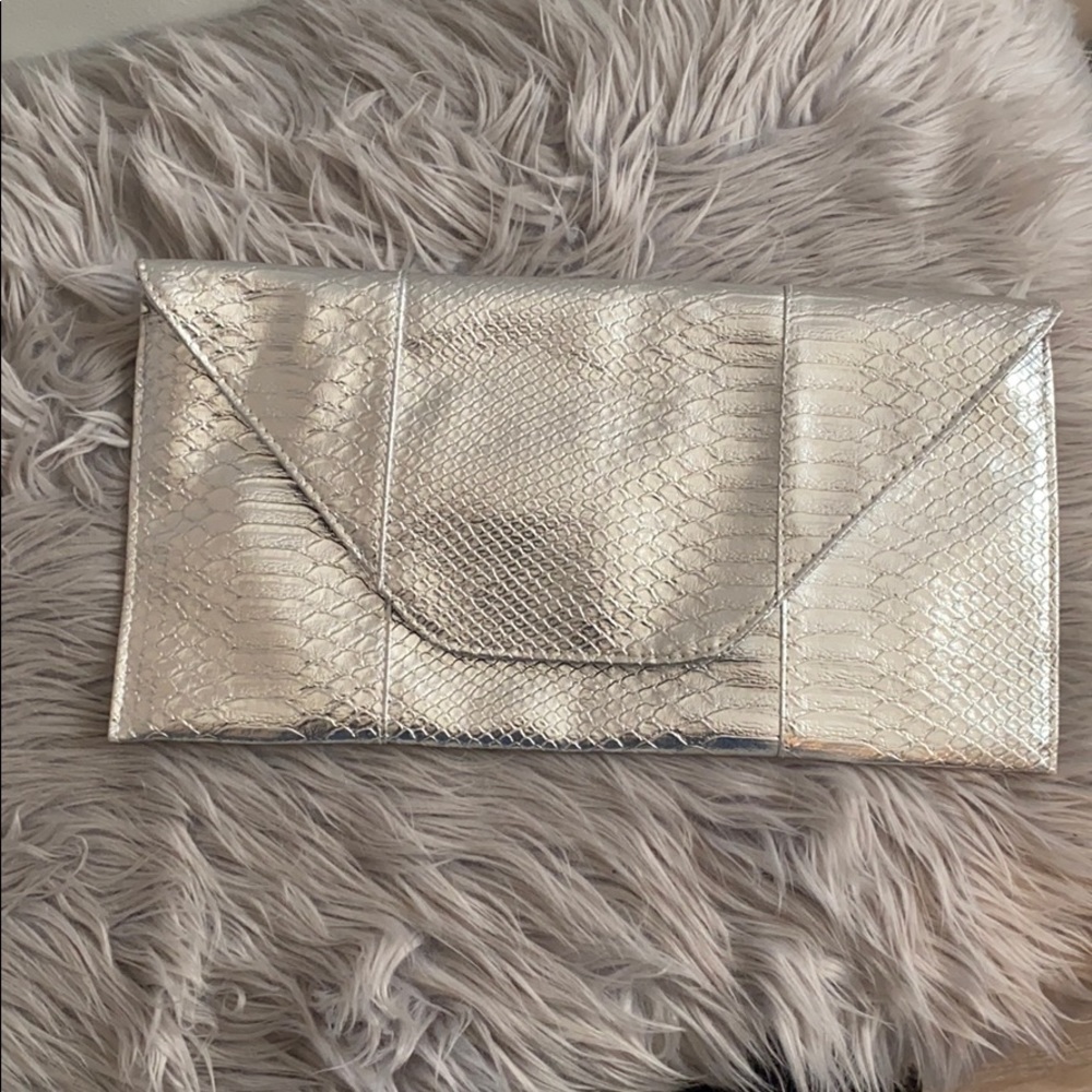 Silver Python Embossed Bag. Good Condition - image 1
